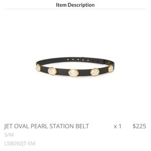 Lele Sadoughi Black and Gold Pearl Station Belt